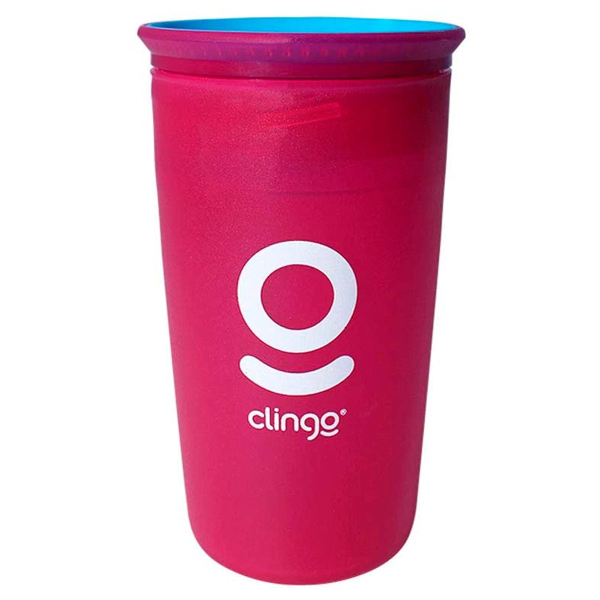 Copo Infantil Transição Para Bebês 12 Meses 360 Antivazamento Grande 235 mL Clingo - Rosa