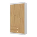 Ver imagem 2 de Guarda-roupa Infantil 92cm 3 Portas e 2 Gavetas Encanto Multimóveis Mp4447 Branco/madeirado Branco/