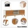 Rack para Tv até 65 Polegadas 2 Portas com Puxador em Madeira Maciça Domus 180cm retrô - 4