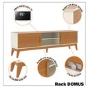 Ver imagem 4 de Rack para Tv até 65 Polegadas 2 Portas com Puxador em Madeira Maciça Domus 180cm retrô