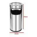 Ver imagem 1 de Lixeira Com Cinzeiro Para Área De Fumante/fumódromo- Inox:Inox