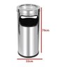 Lixeira Com Cinzeiro Para Área De Fumante/fumódromo- Inox:Inox - 1