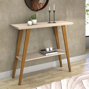 Aparador Mônaco com Base de Madeira Maciça Off White