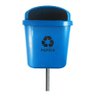 Cesto Individual Lixeira Coleta Seletiva 40 Litros Com Poste:Preto - 5
