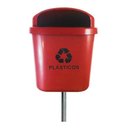 Ver imagem 7 de Cesto Individual Lixeira Coleta Seletiva 40 Litros Com Poste:Preto