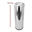 Ver imagem 2 de Lixeira Aço Inox com Tampa Basculante Meia Esfera 30 Litros:Inox
