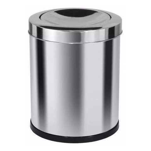 Lixeira Inox 13,5 L Tampa Meia Esfera:Inox