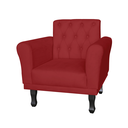 Ver imagem 1 de Poltrona Decorativa Pés Luis VX Para Recepção Classic Suede Vermelho - LM DECOR