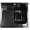 Ver imagem 4 de Tanque Gabinete de Lavar Roupas Preto 40l em Fibra Lavanderia Área de Serviço Tanquinho