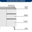 Ver imagem 7 de Balcão 3 Portas 2 Gavetas sem Tampo Evidence