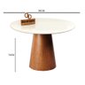 Mesa de Jantar Tampo Laqueado e Vidro 90cm - Base Cone Envernizada Branca - 3