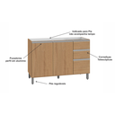 Ver imagem 5 de Balcão 3 Portas 2 Gavetas sem Tampo Evidence