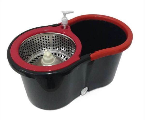 Balde Esfregão Mop Cabo 1.60 Centrifuga Inox 2 Refis - 4