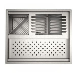 Calha P/ 48 Cm Quadrada Inox P Louças Lavanderia C/válvula