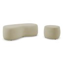Ver imagem 1 de Conjunto 02 Puffs Decorativos Living Aisha Orgânico Veludo Bege - Desk Design