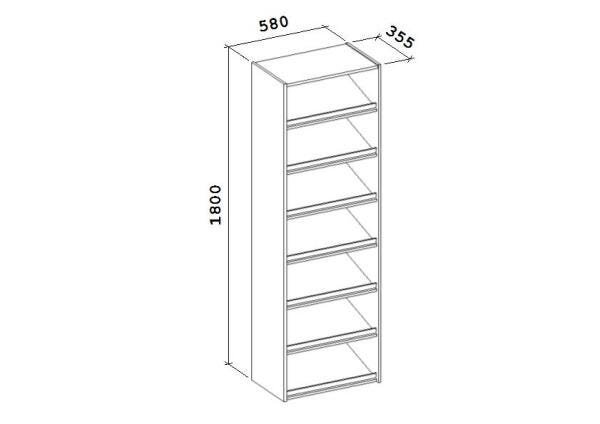 Closet Completo -Pratik Linear com Cabideiro, Gavetas e Sapateiro - Superclose - 6