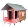 Casinha Casa de Cachorro Madeira Grande Dupla com Varanda Dog House - 1