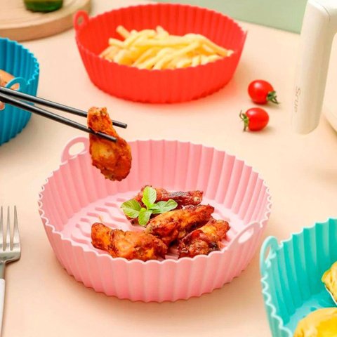 Kit 2 Forma de Silicone para Airfryer 20 Cm Cores Sortidas Cores Sortidas