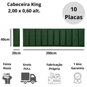 Ver imagem 5 de Cabeceira King Veludo Verde Placa Modulada Estofada Ripada Adesiva