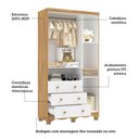 Ver imagem 2 de Jogo de Quarto Infantil Uli Guarda Roupa 3 Portas e Berço Branco Brilho/amêndoa - Móveis Peroba