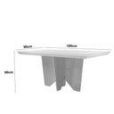 Ver imagem 3 de Mesa Sala de Jantar Evora 180cm Em MDF e Vidro Com Canto Copo