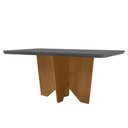 Ver imagem 1 de Mesa Sala de Jantar Evora 180cm Em MDF e Vidro Com Canto Copo