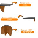 Ver imagem 4 de Mesa Sala de Jantar Evora 180cm Em MDF e Vidro Com Canto Copo