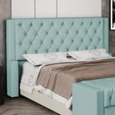 Ver imagem 2 de Cabeceira Atena para Cama Box King Size 195cm Capitonê com Frame Veludo Acqua - Desk Design