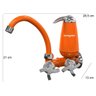 Torneira de Cozinha Com Filtro de Parede Bica Móvel E05 Quadriseta Acquabios - Laranja - 2