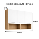 Ver imagem 7 de Armário Aéreo Cozinha Itália 3 Portas Moderno Off/nature