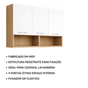 Ver mais imagens de Armário Aéreo Cozinha Itália 3 Portas Moderno Off/nature