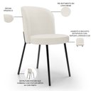 Ver imagem 4 de Cadeira para Sala de Jantar Cozinha Estofada Gavi L02 Linho Bege - Lyam Decor