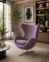 Ver imagem 1 de Poltrona Egg em Tecido Suede Lilás