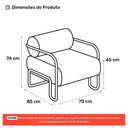 Ver imagem 4 de Kit 02 Poltronas Decorativas Orgânica Living Miska Linho Cinza - Desk Design