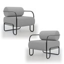 Ver imagem 1 de Kit 02 Poltronas Decorativas Orgânica Living Miska Linho Cinza - Desk Design