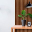Ver imagem 1 de 10 Placas Adesivas Painel Madeira Ripada Mdf Montável 90x11cm