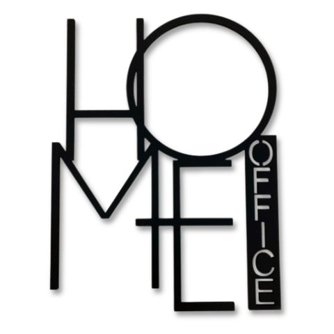 Quadro Decorativo Aplique Parede Home Office Mdf 6mm Preto