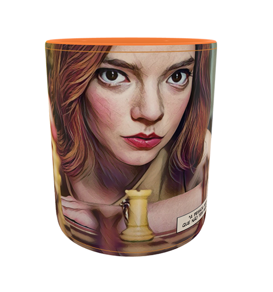 Caneca - O Gambito da Rainha: Xadrez - Laranja