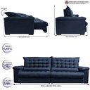 Ver imagem 2 de Sofá Retrátil e Reclinável 2,95m Molas Ensacadas Cama inBox Big Space com Bordado 3D Velusoft