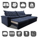 Ver imagem 3 de Sofá Retrátil e Reclinável 2,95m Molas Ensacadas Cama inBox Big Space com Bordado 3D Velusoft