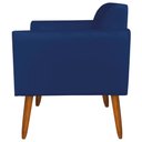 Ver mais imagens de Kit 02 Poltronas Decorativas Isabella Pés Palito Madeira Suede Azul Marinho - Gran Belo