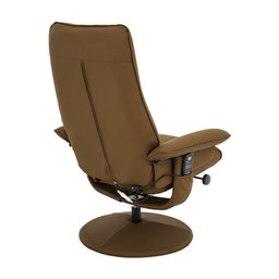 Cadeira Poltrona de Massagem Reclinável e Giratória Arizona com Apoio de Pés Pu Caramelo G56 - Gran  - 7