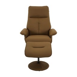 Cadeira Poltrona de Massagem Reclinável e Giratória Arizona com Apoio de Pés Pu Caramelo G56 - Gran  - 5