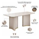 Ver imagem 5 de Mesa de Jantar 6 Lugares Retangular Tampo com Vidro 180cm Monet D05 Off White - Lyam Decor