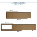 Ver imagem 5 de Rack Extensível para TV até 75 Polegadas 300x56cm Aruá CabeCasa MadeiraOriginals Marrom Jatobá