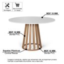 Ver imagem 2 de Mesa de Jantar Redonda 120cm 6 Lugares Gabi MDF Branco e Jade - Straub Web
