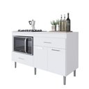 Ver imagem 5 de Balcão para Cooktop 1,40m 5 Bocas 2 Portas Turim Branco