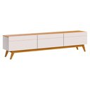 Ver imagem 4 de Rack Bancada Classic 3 Gavetas com Painel para Tv Suspenso Ripado Loft 2.2 Off White Nature - Imcal