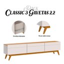 Ver imagem 6 de Rack Bancada Classic 3 Gavetas com Painel para Tv Suspenso Ripado Loft 2.2 Off White Nature - Imcal