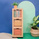 Ver imagem 2 de Gaveteiro Organizador Armário de Bambu Ripado com Rodinhas - Oikos